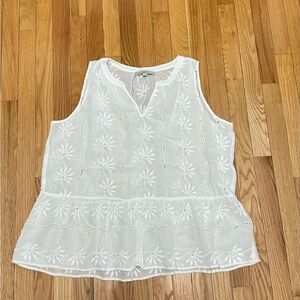 NWOT LOFT White Embroidered Camisole